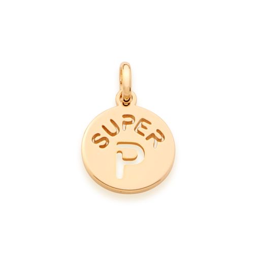 PINGENTE INFANTIL BANHADO A OURO 18K LETRA-LETRA P