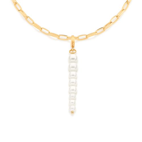 BERLOQUE BANHADO A OURO 18K COM PÉROLAS