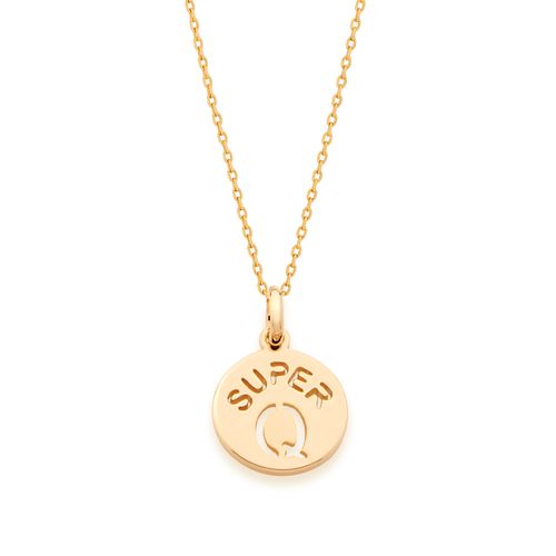PINGENTE INFANTIL BANHADO A OURO 18K LETRA-LETRA Q