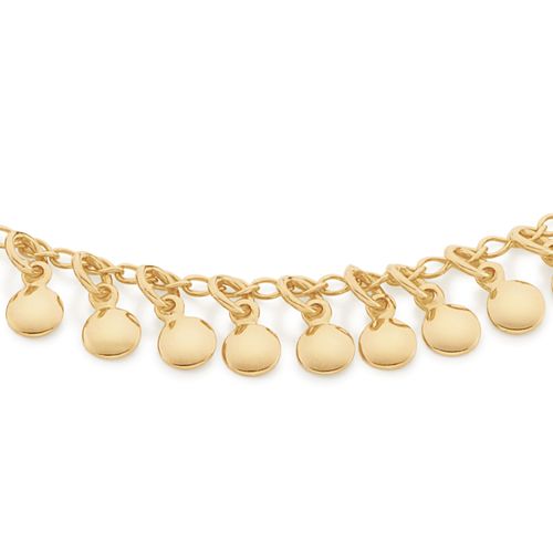 PULSEIRA COM BERLOQUES DE MEDALHAS BANHADA A OURO 18K