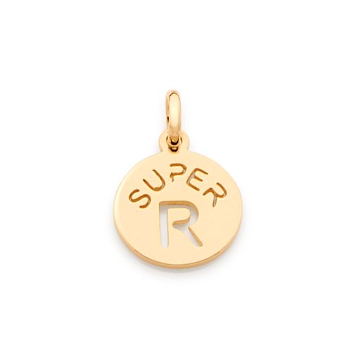 PINGENTE INFANTIL BANHADO A OURO 18K LETRA-LETRA R