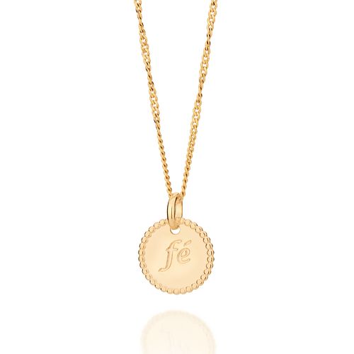MEDALHA FÉ BANHADA A OURO 18K