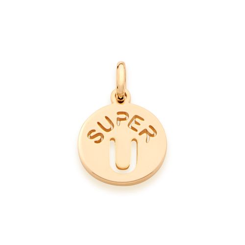 PINGENTE INFANTIL BANHADO A OURO 18K LETRA-LETRA U