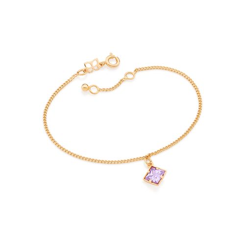 PULSEIRA BANHADA A OURO 18K COM ZIRCÔNIA QUADRADA