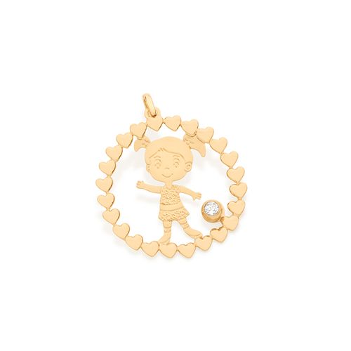 PINGENTE MENINA BANHADO A OURO 18K