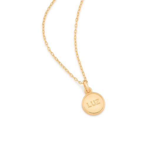 MEDALHA LUZ BANHADA A OURO 18K