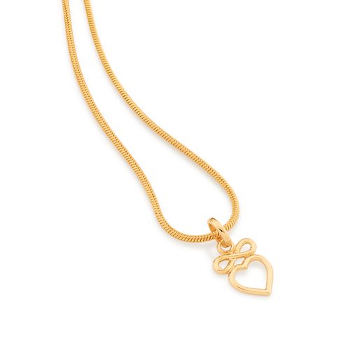 PINGENTE CORAÇÃO COM INFINITO BANHADO A OURO 18K