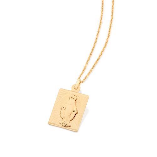 MEDALHA NOSSA SENHORA DAS GRAÇAS BANHADA A OURO 18K