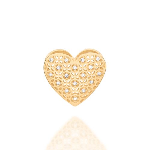 PINGENTE CORAÇÃO BANHADO A OURO 18K COM ZIRCÔNIAS