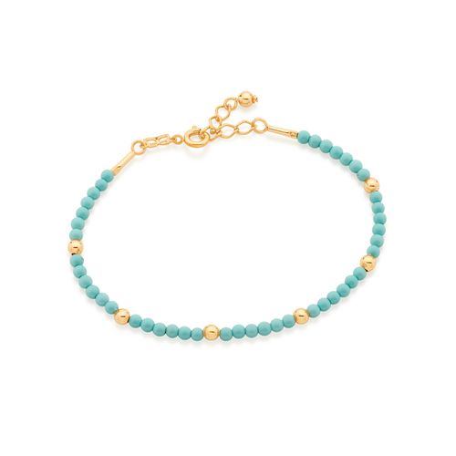 PULSEIRA FORMADA POR MISSANGAS E ESFERAS BANHADA A OURO 18K