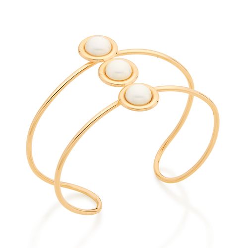 BRACELETE BANHADO A OURO 18K COM PÉROLAS