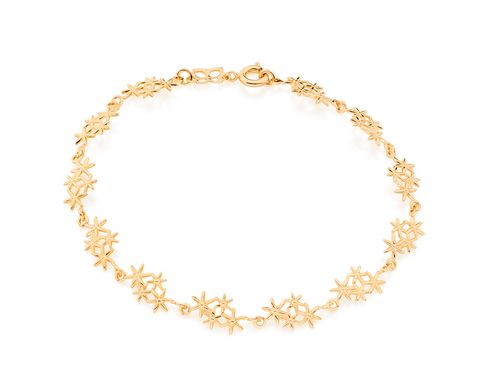 PULSEIRA BANHADA A OURO 18K FLORES