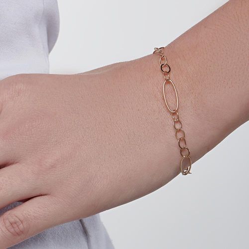 PULSEIRA FIO ELOS OVAIS BANHADA A OURO 18K