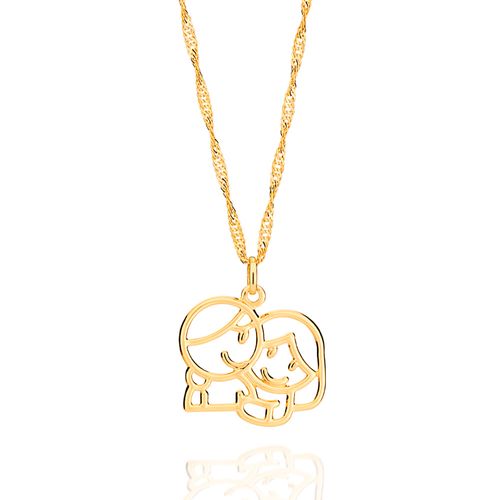 PINGENTE ABRAÇO DE IRMÃOS BANHADO A OURO 18K
