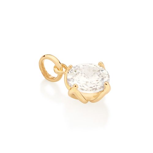 PINGENTE SOLITÁRIO FLOR TULIPA BANHADO A OURO 18K