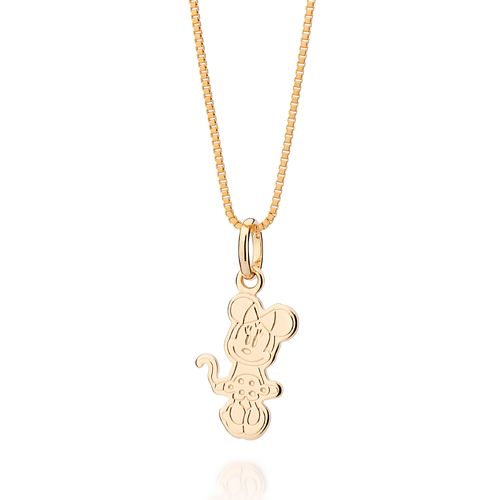 PINGENTE MINNIE SKETCH BANHADO A OURO 18K