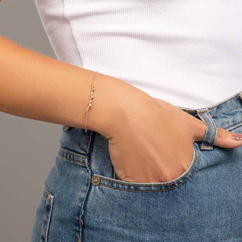 PULSEIRA CORAÇÕES BANHADA A OURO 18K COM ZIRCÔNIAS