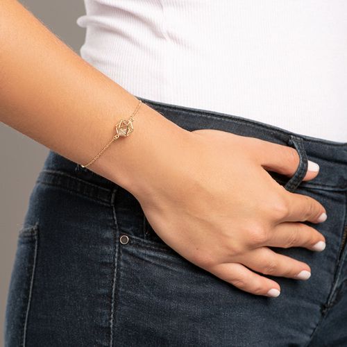 PULSEIRA ICOSAEDRO BANHADA A OURO 18K
