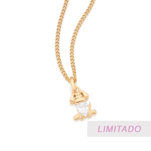 PINGENTE CACHORRO BANHADO A OURO 18K COM ZIRCÔNIA