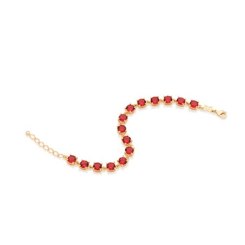 PULSEIRA BANHADA A OURO 18K COM CRISTAIS REDONDOS