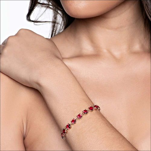 PULSEIRA BANHADA A OURO 18K COM CRISTAIS REDONDOS