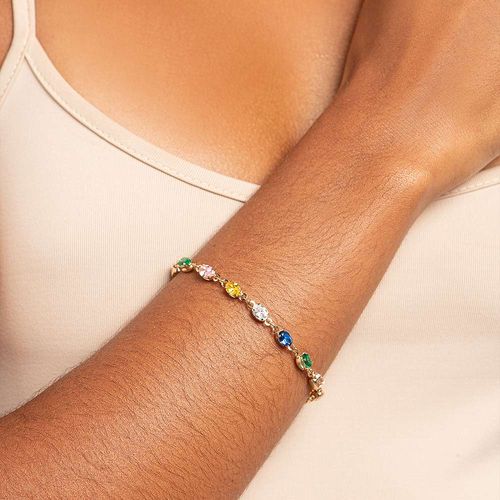 PULSEIRA COM ZIRCÔNIAS BANHADA A OURO 18K