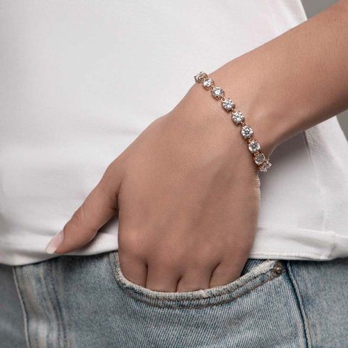 PULSEIRA BANHADA A OURO 18K COM ZIRCÔNIAS REDONDAS