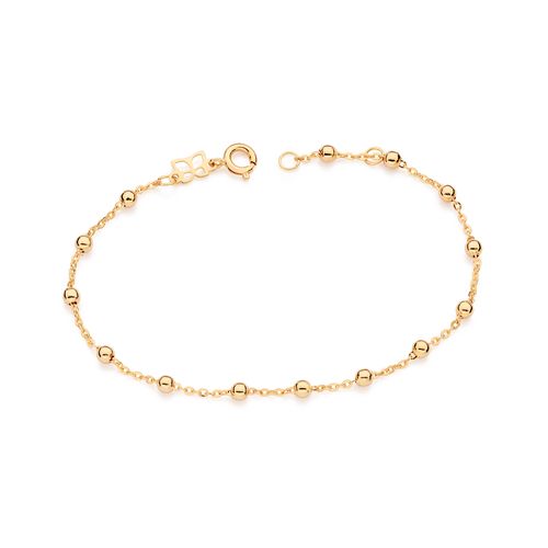 PULSEIRA COM BOLA BANHADA A OURO 18K