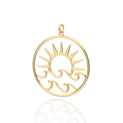 PINGENTE SOL E ONDAS BANHADO A OURO 18K