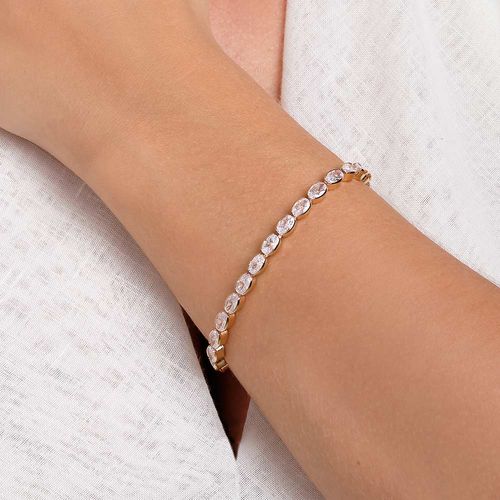 PULSEIRA BANHADA A OURO 18K COM ZIRCÔNIAS OVAIS