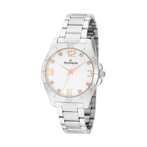 RELÓGIO ANALÓGICO SOCIAL DOURADO COM CRISTAIS