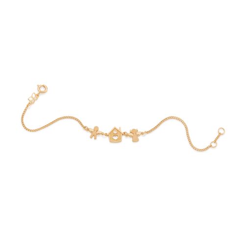 PULSEIRA MENINO E MENINA BANHADA A OURO 18K