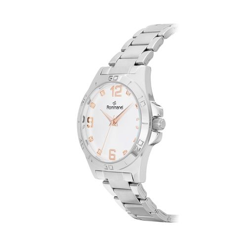 RELÓGIO ANALÓGICO SOCIAL DOURADO COM CRISTAIS