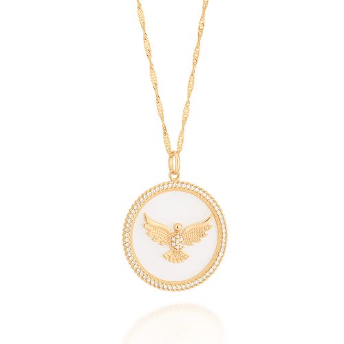 PINGENTE ESPÍRITO SANTO BANHADO A OURO 18K