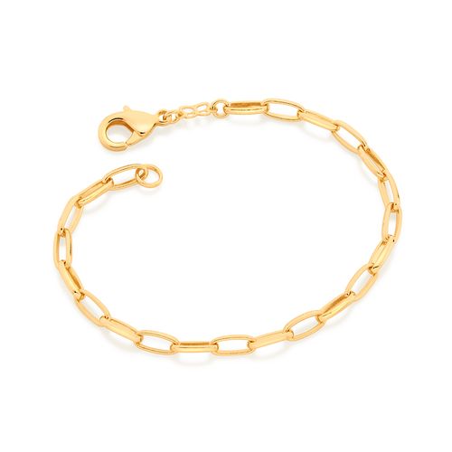 PULSEIRA ELOS RETANGULARES BANHADA A OURO 18K