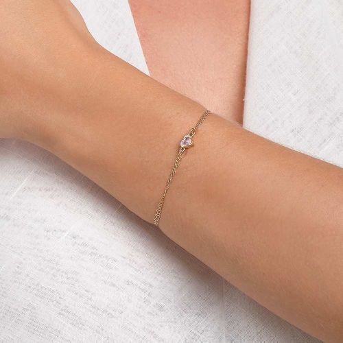 PULSEIRA FIO ELOS CORAÇÕES BANHADA A OURO 18K COM ZIRCÔNIA