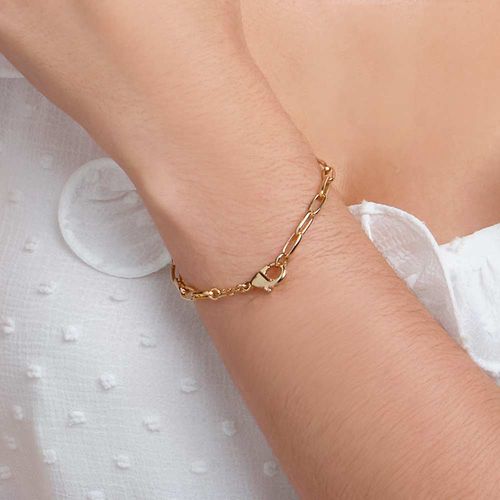 PULSEIRA ELOS RETANGULARES BANHADA A OURO 18K