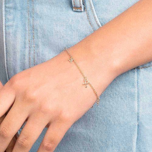 PULSEIRA COM ESPÍRITOS SANTOS E CRUZES BANHADA A OURO 18K