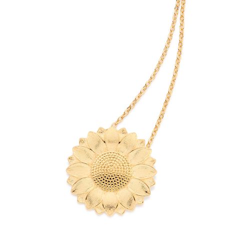 PINGENTE GIRASSOL BANHADO A OURO 18K