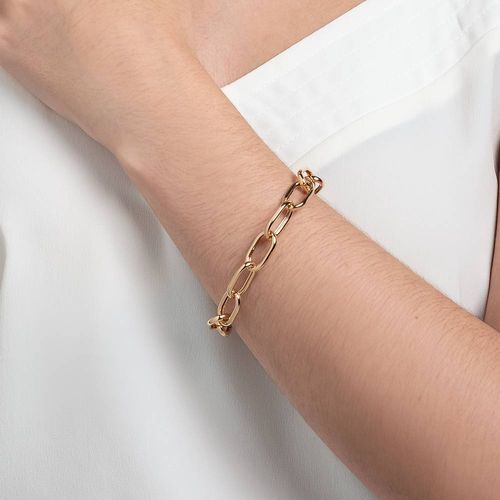 PULSEIRA FIO ELOS OVAIS BANHADA A OURO 18K