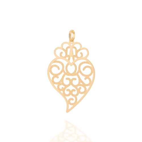PINGENTE CORAÇÃO DE VIANA BANHADO A OURO 18K