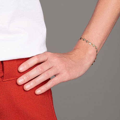 PULSEIRA COM MEDALHAS QUADRADAS BANHADA A OURO 18K