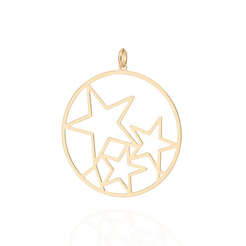 MAXI PINGENTE ESTRELAS BANHADO A OURO 18K