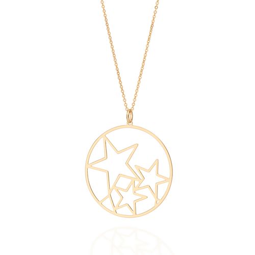 MAXI PINGENTE ESTRELAS BANHADO A OURO 18K