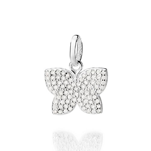 PINGENTE BORBOLETA DE PRATA 925 COM ZIRCÔNIAS