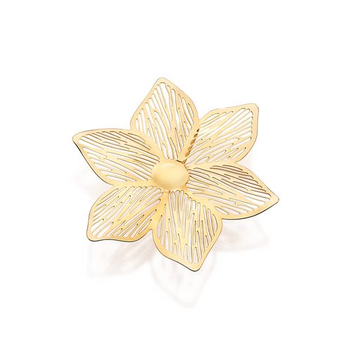 MAXI PINGENTE FLOR VAZADA BANHADO A OURO 18K