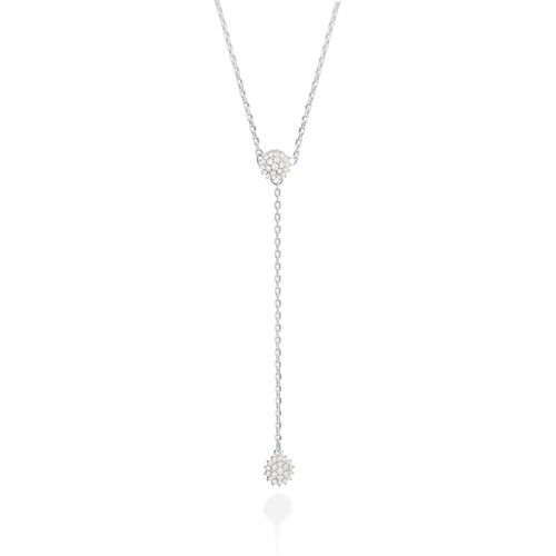 GARGANTILHA GRAVATA DE PRATA MACIÇA 925 COM ZIRCÔNIAS