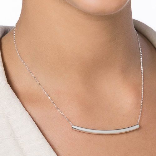 GARGANTILHA COM PINGENTE TUBO DE PRATA MACIÇA 925