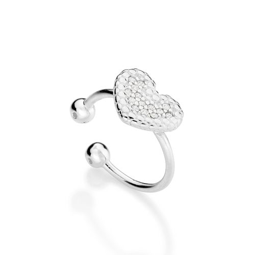 BRINCO PIERCING DE PRESSÃO CORAÇÃO DE PRATA MACIÇA 925 COM ZIRCÔNIAS