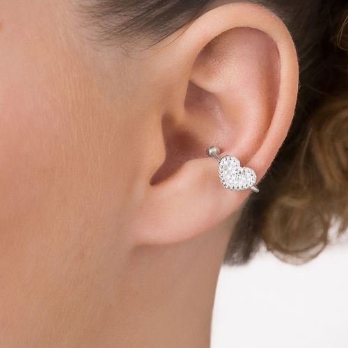 BRINCO PIERCING DE PRESSÃO CORAÇÃO DE PRATA MACIÇA 925 COM ZIRCÔNIAS